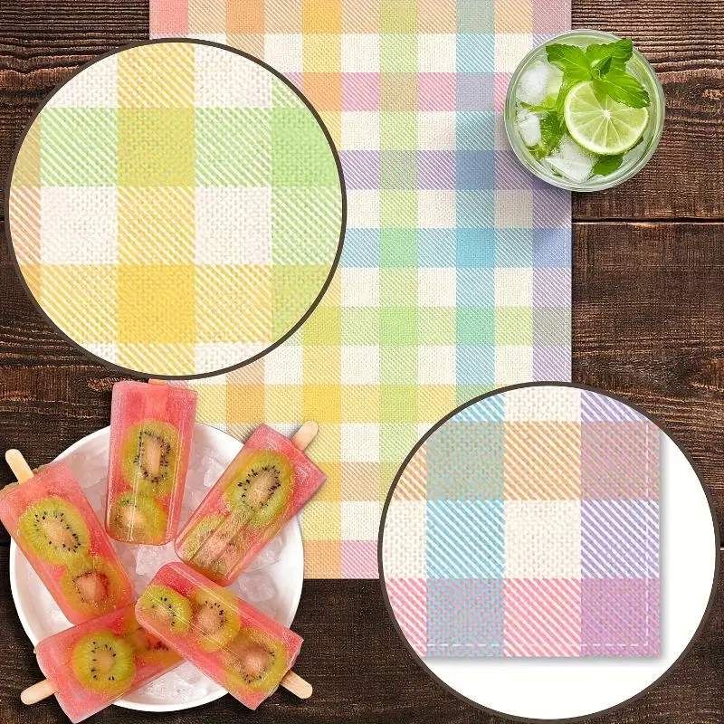 VIKAMA Dopamine Refreshing Ins Style Table Flag Placemat Set Waterproof And Anti Slip Kitchen Dining Table Mat view 5