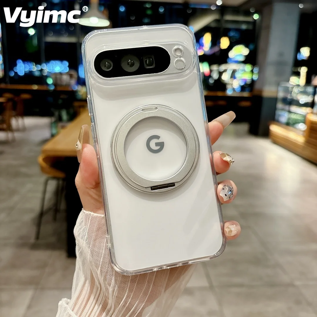 

360°Rotating Stand Magnetic Phone Case For Google Pixel 10 9 8A 7 8 Pro 7A XL Luxury Metal Folding Bracket Shockproof Cover
