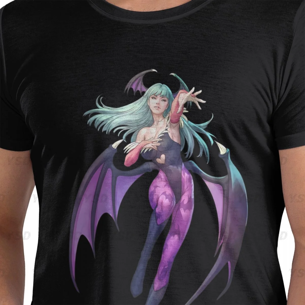 Morrigan Aensland Darkstalkers Men's tight fitting sports Cotton T-shirt, Breathable,Oversized Tee shirt