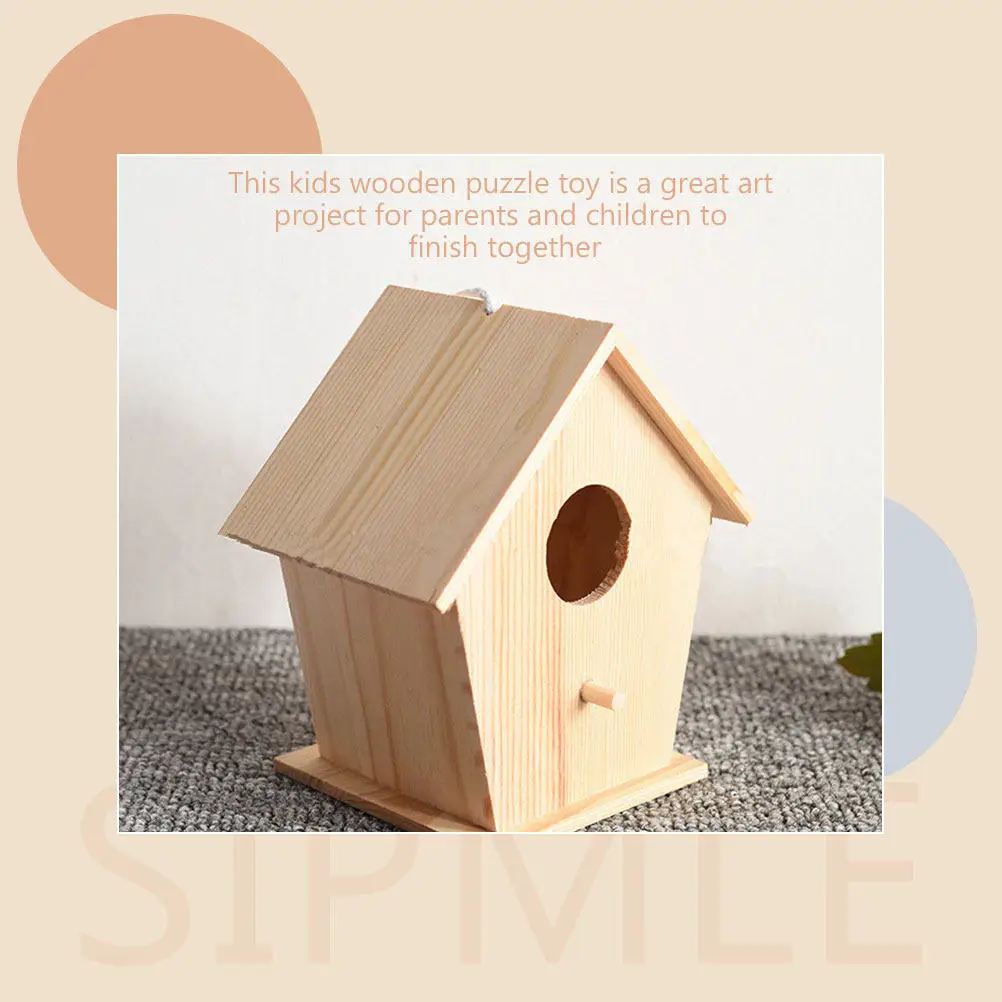 

Wooden Assembly DIY Simulated Puzzle for Kids Decorative Miniature House Educational Craft Ornamental Desktop Puzzle