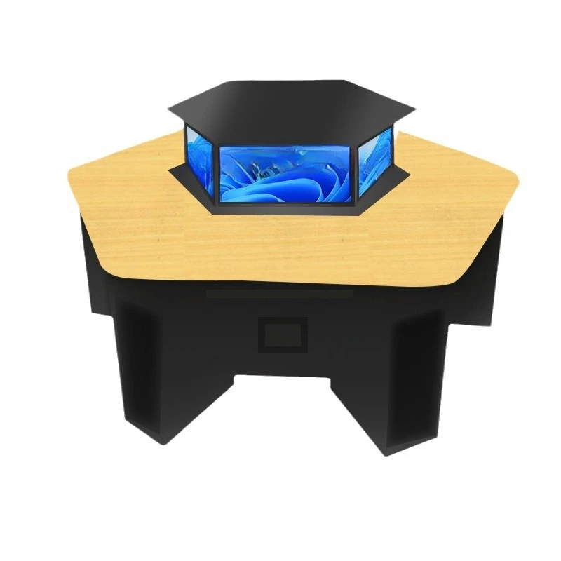 

pentagonal, synchronous lifting, computer desk, e-sports room, school training institution, LCD screen, hexagonal table