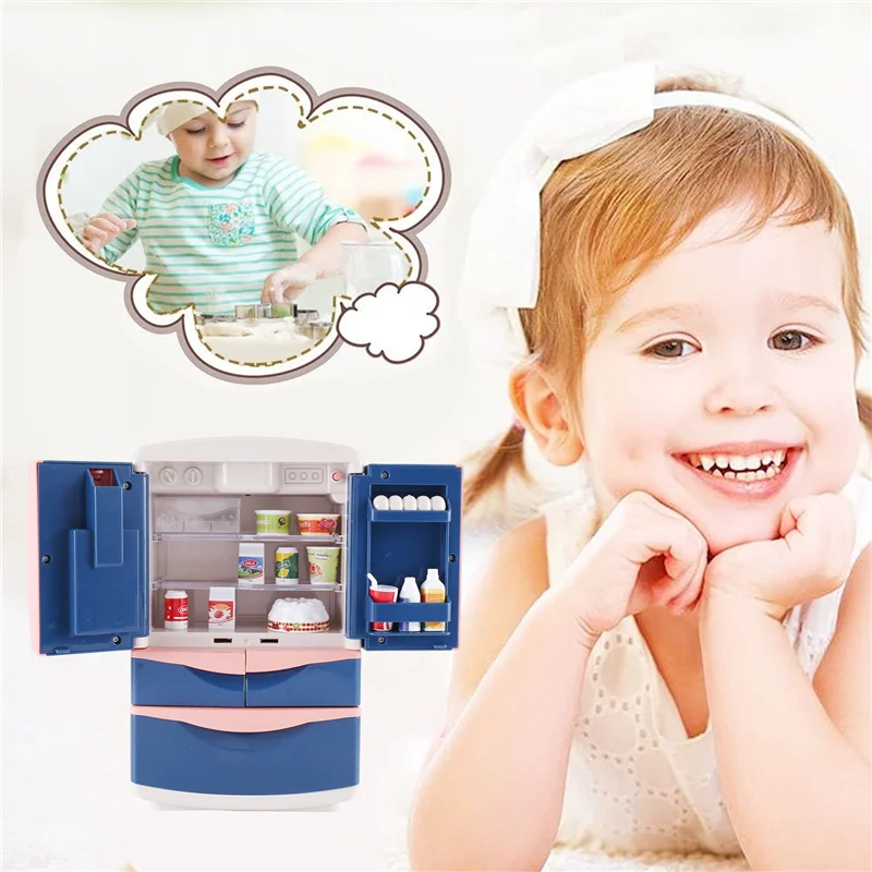 Yh218-2Ce Simulazione domestica Frigorifero Piccoli elettrodomestici per bambini Ragazzi e ragazze impostano musica con luci