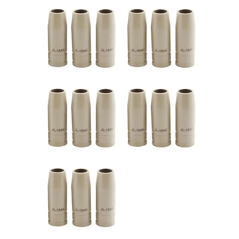 

SEWS-15Pcs 15Ak Coating Protection Nozzle Torch Gas Nozzle Tip 15AK Non-Stick Welding Slag Welding Torch Nozzle EURO Style