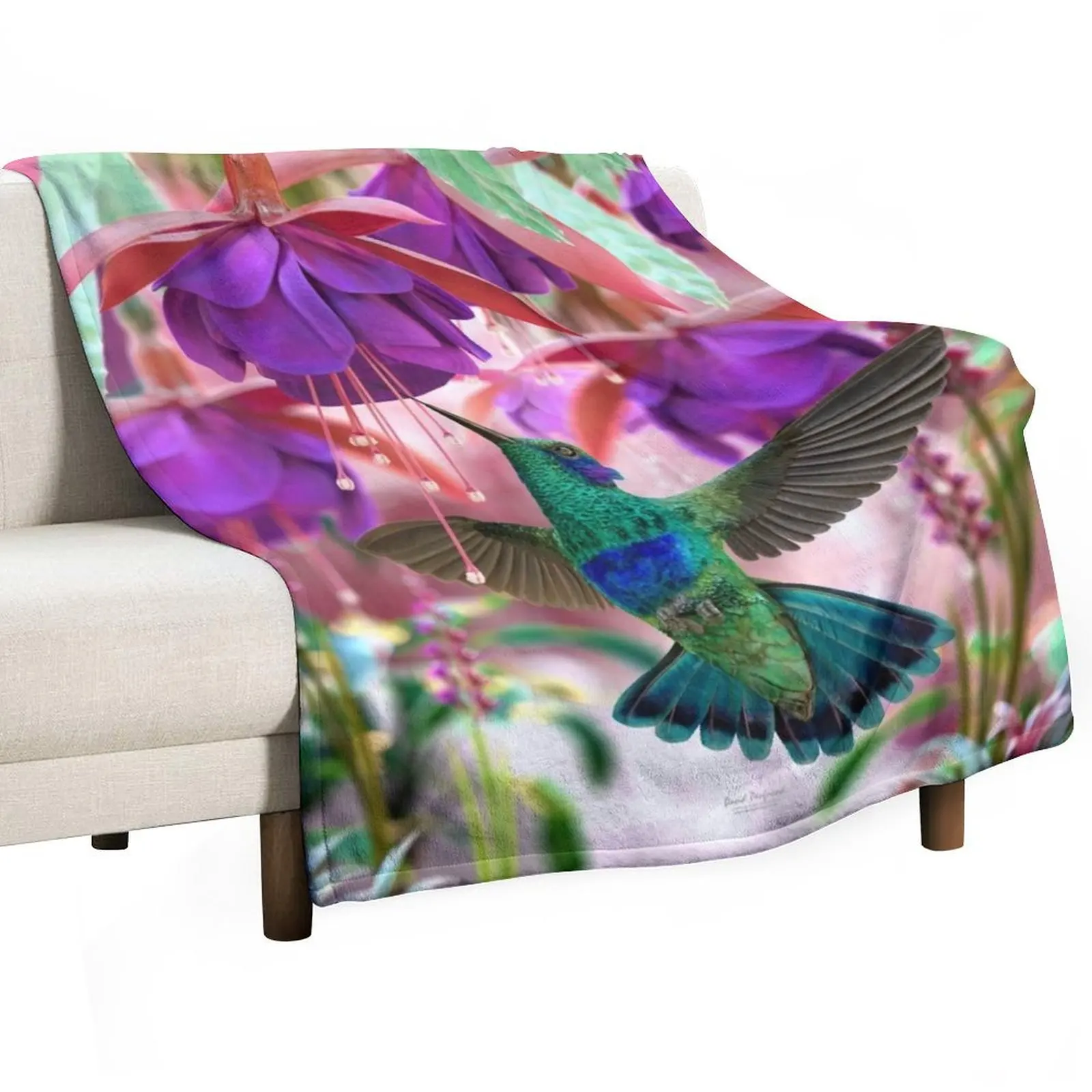 Hummingbird Throw Blanket valentine gift ideas Thermals For Travel Luxury Designer Fashion Sofas Blankets