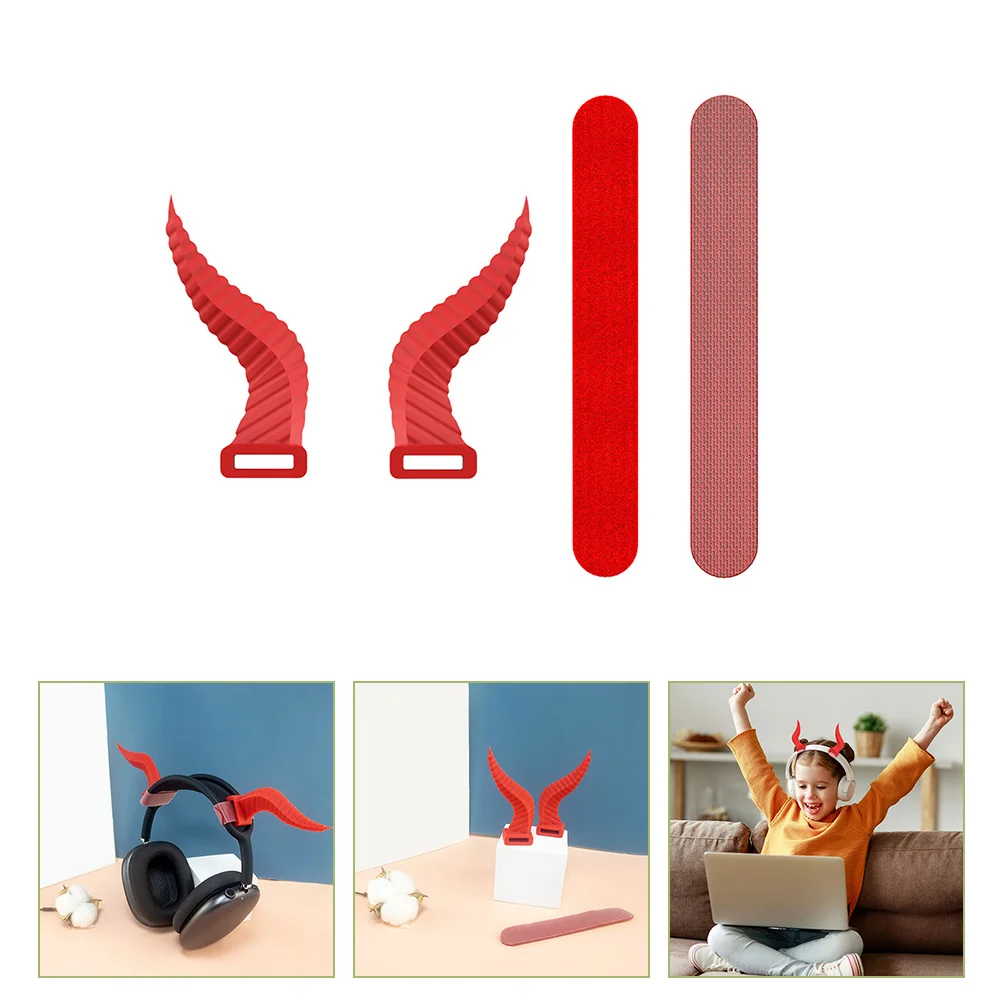 Cuffie decorative con corno di mucca Cuffie in silicone Decori Attacco per demone dell'orecchio Bambino