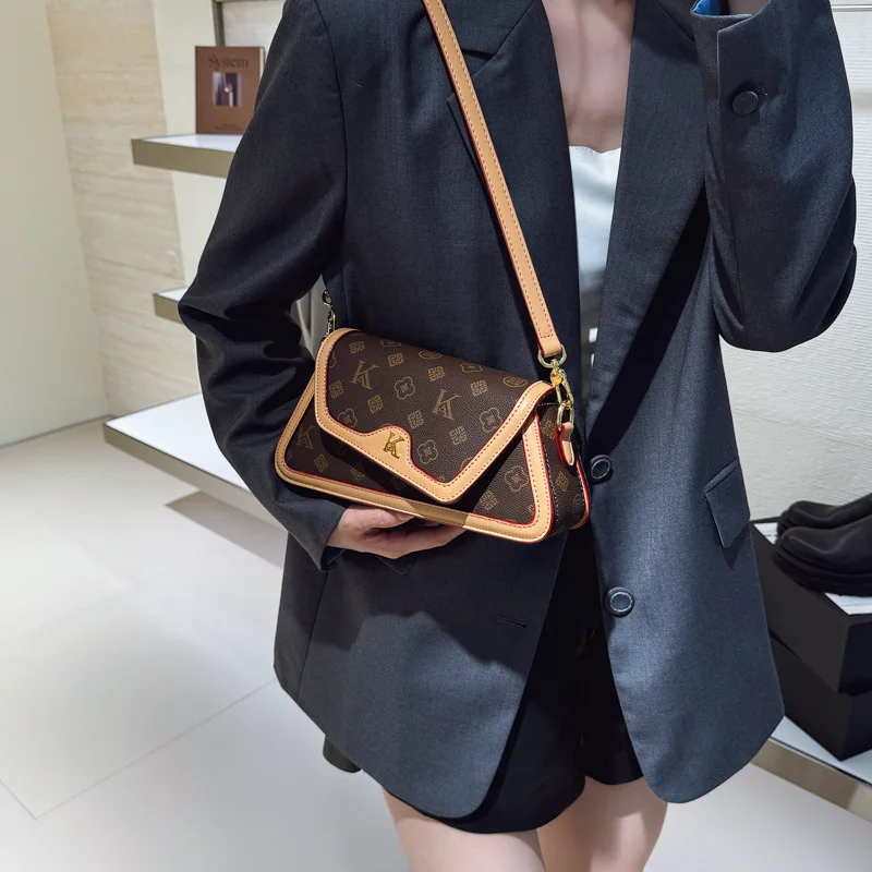 

Monogram Square Bag, Luxe Underarm Purse for Women, Chic Shoulder Crossbody, Minimalist Day to Night Tote, Textured Sling Bag