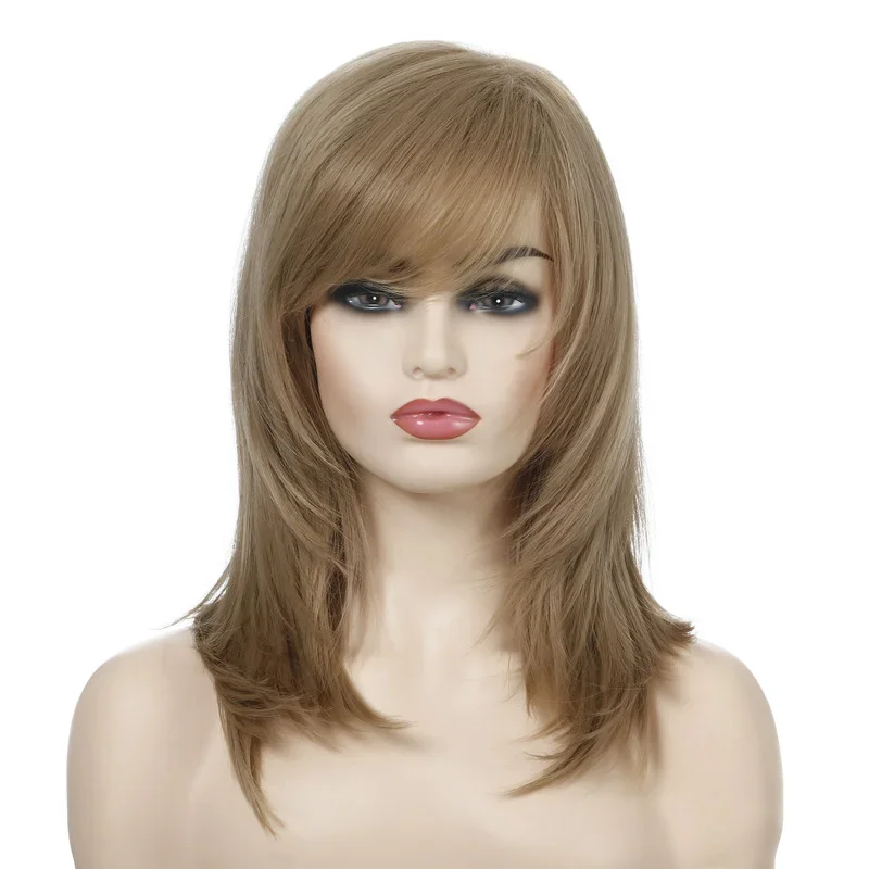 

Women's Wig Blonde Long Brown Synthetic Golden Straight Wigs