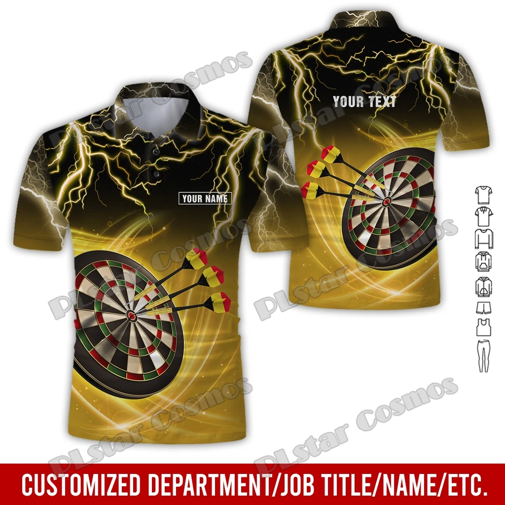 PLstar Cosmos Darts Team Custom Name 3D All Over Printed Premium Men's Polo Shirt Summer Street Casual Short sleeve shirt WK62