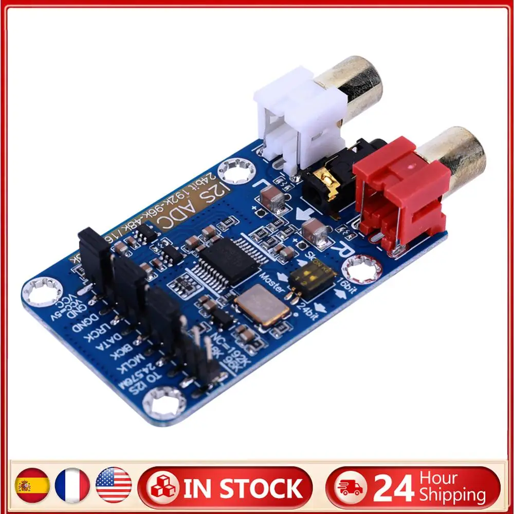 

I2S АЦП Hi-Fi модуль карты сбора аудио 24 бит 192 К 96 К 48 К аудио модуль карты захвата I2S поддержка входа 3,5 мм/RCA