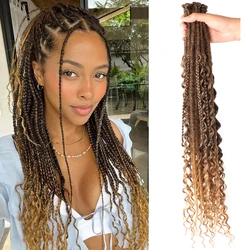 Sambraid-Extensões Dreadlock com Extensões Encaracoladas, Extensões Sintéticas, Dreads Ondulados Boho, Estilo Hippie, 24