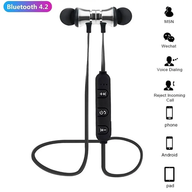 

Wireless Magnetic Neck Mounted Bluetooth Earphone Handsfree Headset With Microphone Noise Reduction Earbuds For Xiaomi Samsung