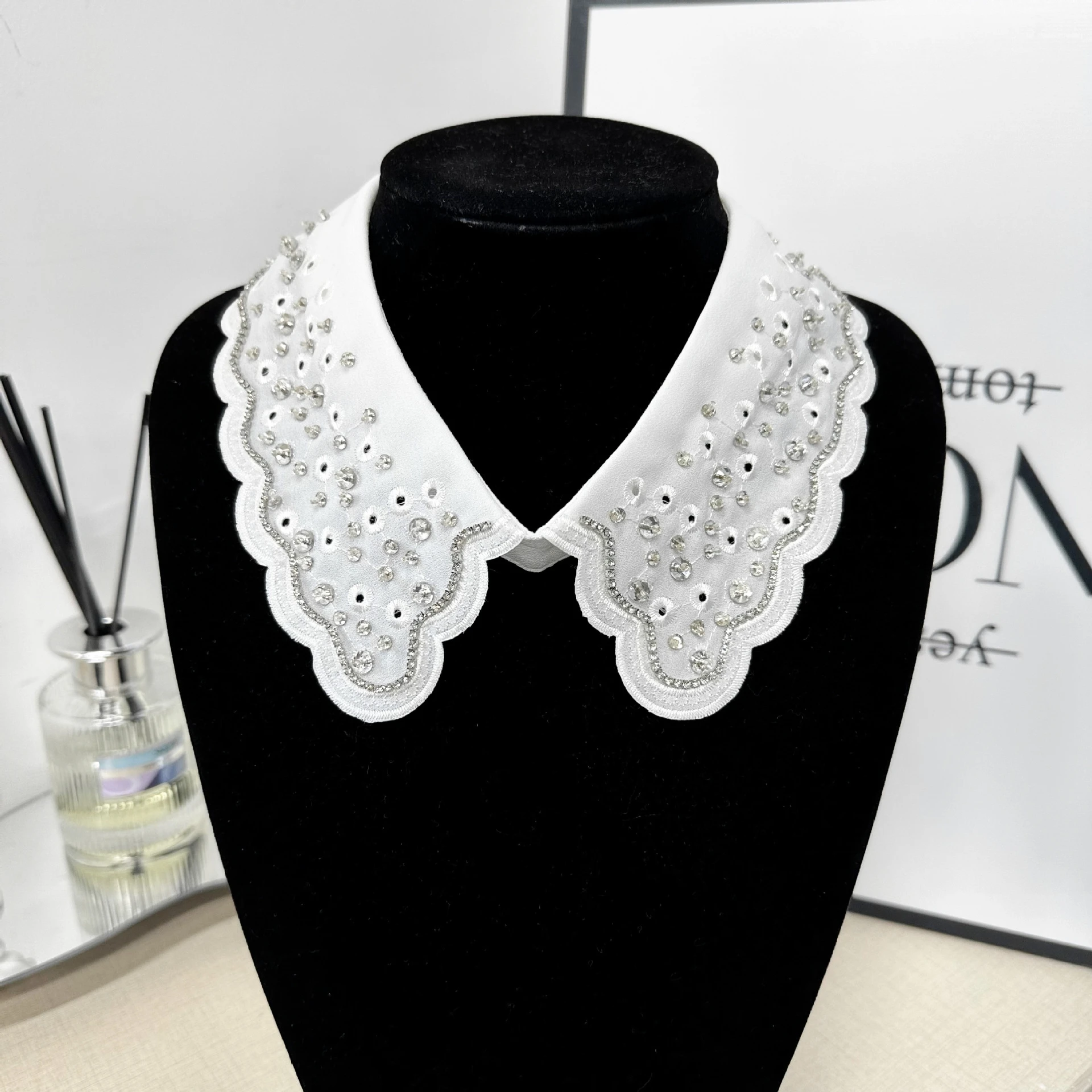 Korean Fake Shirt Collar Vintage Lace Pearl Necklace Women Fake Collar Decoration Collar Fake Collar Detachable Collar