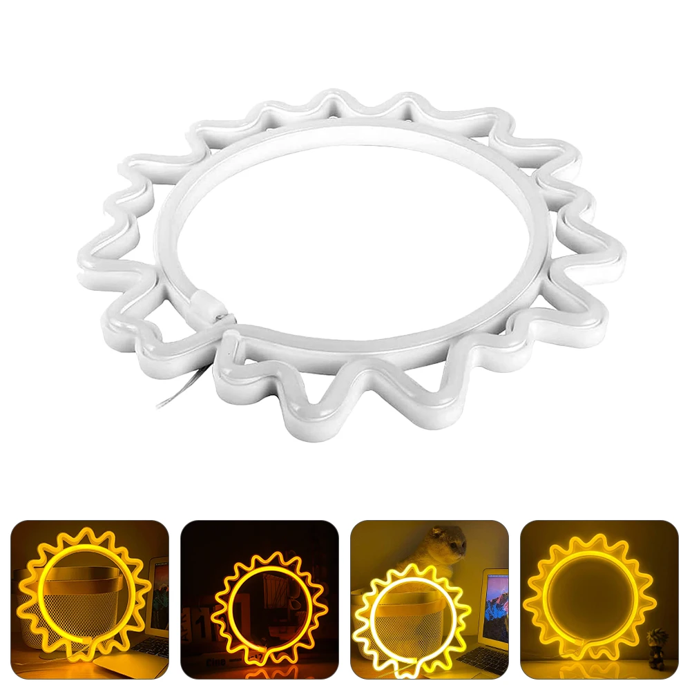 Led ضوء الشمس مصباح دافئ أصفر البلاستيك جدار ديكور Usb بالطاقة النيون ضوء الليل لغرفة النوم مهرجان ديكور المنزل الشمس