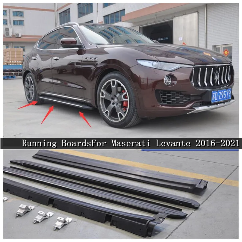 

Подходят для Maserati Levante 2016 2017 2018 2019 2020 2021 2022, высококачественные подножки из алюминиевого сплава, боковые ступенчатые педали