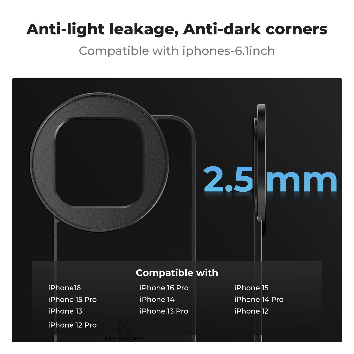 K&F CONCEPT محول حامل قوس مرشح مغناطيسي 6 1 بوصة يناسب المرشحات الملولبة 67 مم مثالي لـ iPhone 16 15 14 Pro MagSafe #2