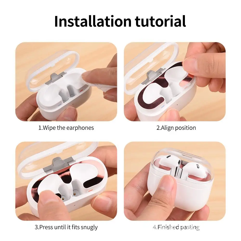 For Samsung Galaxy Buds3 Bluetooth Headset Electroplated Metal Sticker Color Buds3 Dust Sticker Headphones Dust-proof Sticker