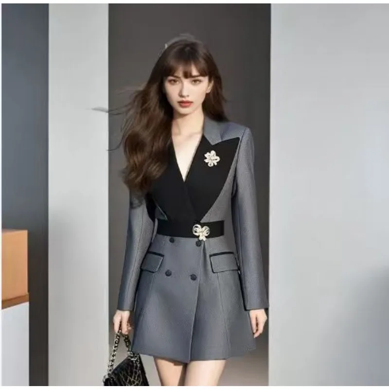 ربيع جديد هالة مليئة بالنمط الأجنبي تنورة البدلة الخفيفة الفاخرة المألوف الرائعة النبيلة الفرنسية رقيقة شيك فستان ركاب الاتجاه #3