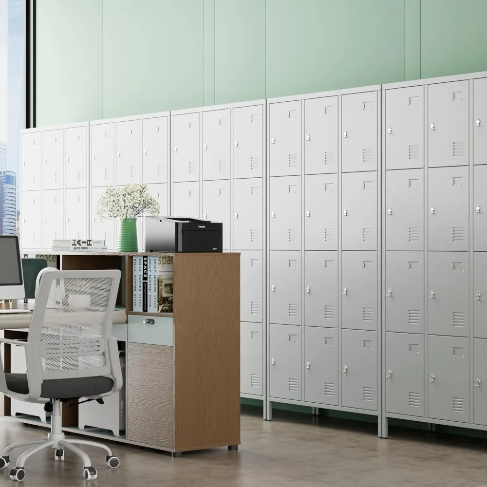 Doors Metal Storage Locker for Employees, Industrial Steel Storage Locker for School Office Gym Garage Bedroom, Assembly Require