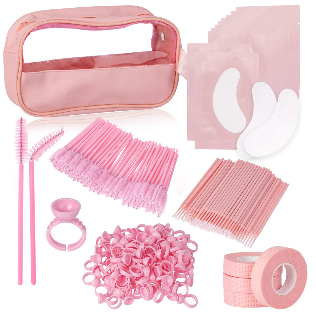 Zestaw do przedłużania rzęs jednorazowe szczoteczki do rzęs różdżki do tuszu do rzęs przepaska na oko aplikator taśma do szczepienia rzęs narzędzie do makijażu