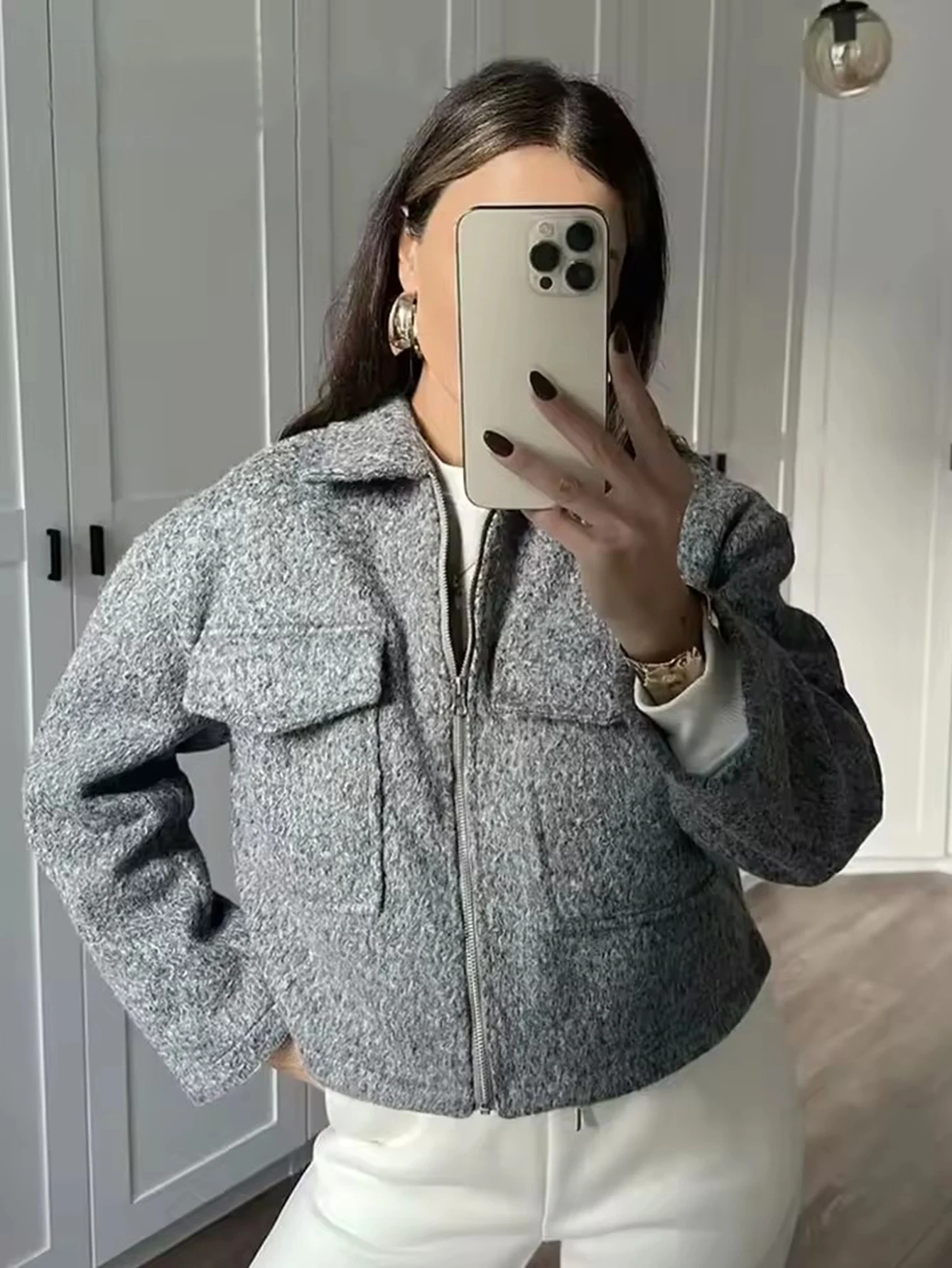 

Осенняя женская однотонная куртка-бомбер, новая мода на молнии, женские повседневные однотонные пальто с длинными рукавами, уличная стильная куртка