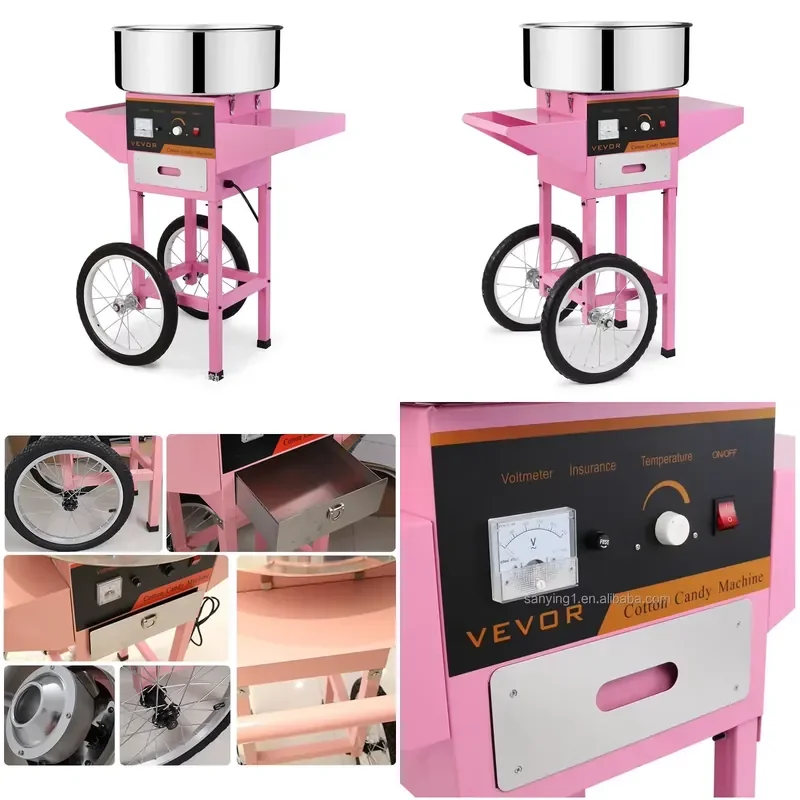 2026 Electric Commercial Automatic Flower Cotton Candy Maker Sugar Cotton Candy Floss Machine
