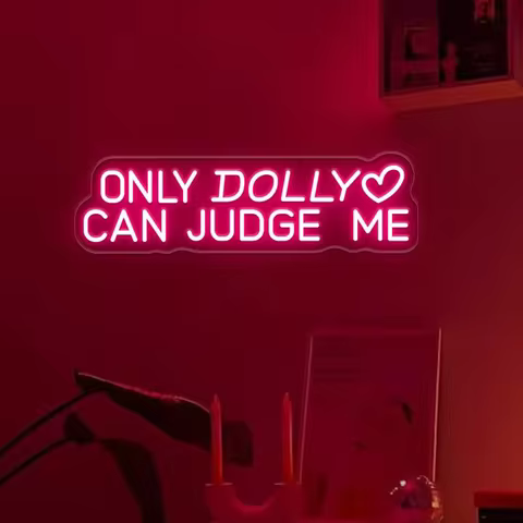 Only Dolly Can Dudge Me Neon Sign,Sarcastic Saying Neon Sign,Funny Neon Sign,Funny Quote Sign,Dark Humor Wall Art,Mental Health