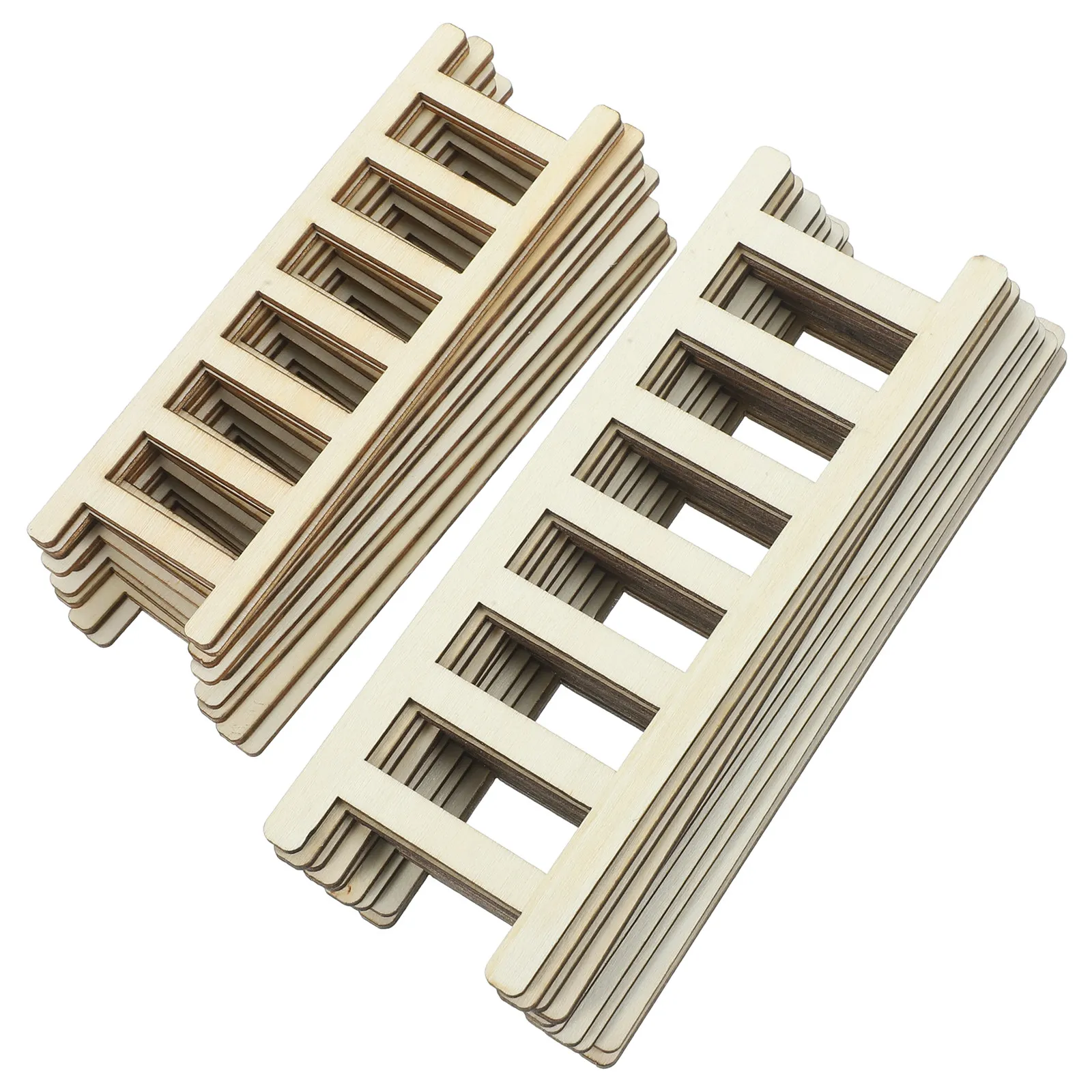 

20Pcs Miniature Wooden Ladder Nature Smooth Stylish Mini House Ladder Landscape Decoration Mini Furniture Accessories