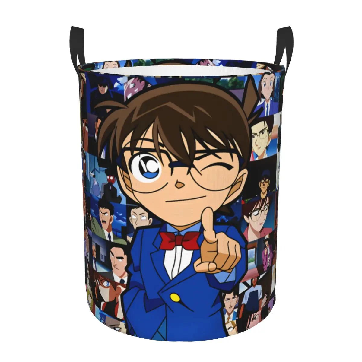 Cesto de Ropa Plegable Detective Conan Edogawa Heiji Hattori Ran Mouri Kaito Kid, Contenedor de Almacenamiento para Ropa, para Sala de Estar