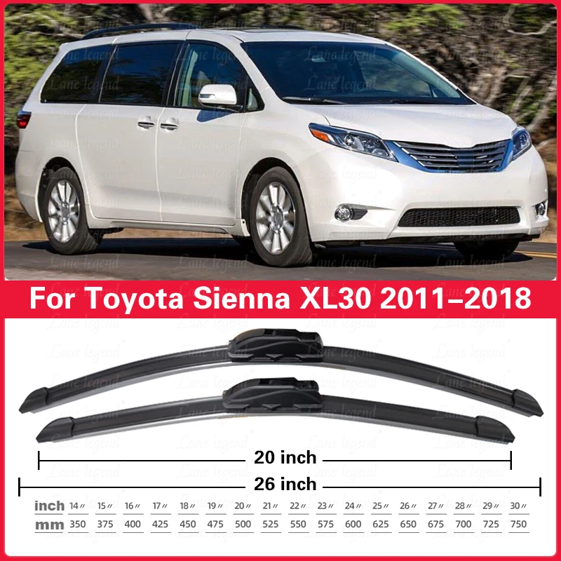 

Car Wiper Blades for Toyota Sienna XL30 2011 2012 2013 2014 2015 2016 2017 2018 Windscreen Windshield Brushes Washer Accessories