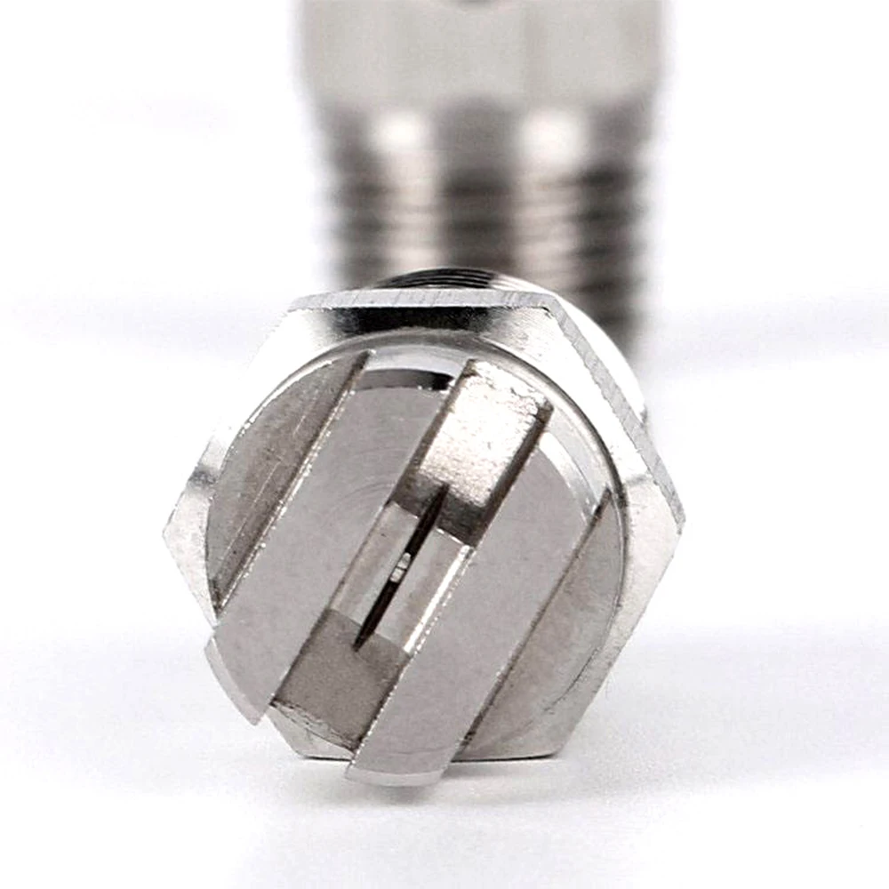 Huajue OEM/ODM Edelstahl-Flachstrahldüse 3/4 Zoll BSPT Außengewinde HVV-Serie 95 Grad Sprühwinkel für Reinigung/Staubentfernung