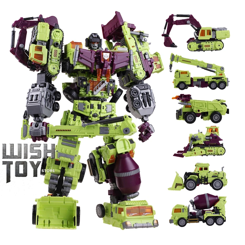 NBK-Robot de transformación KO versión G1 Devastator, figura de acción, excavadora de rescate, raspador, gancho, traje, modelo de coche de colección, juguetes para niños
