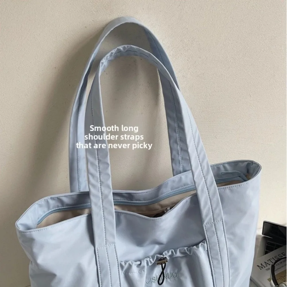 

Fashion Pleated Shoulder Bag Nylon Lightweight Travel Storage Bag High-capacity Tote Bag Soft Handbag