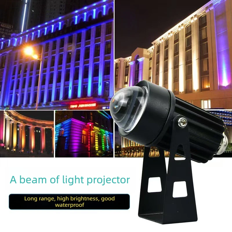 

new Outdoor LED Spotlight Waterproof Wall Lamp Narrow Beam Angle RGBW LED Floodlight 10W 110-240V Long Distance Wall Washer Lamp