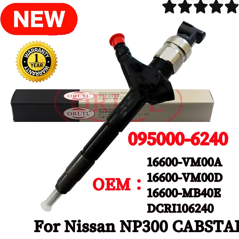 

Новая форсунка дизельного топлива 16600-VM00D 095000 -6240 16600-VM00A 16600-MB40E DCRI 106240 Для Nissan NP300 CABSTAR ORLTL ﻿