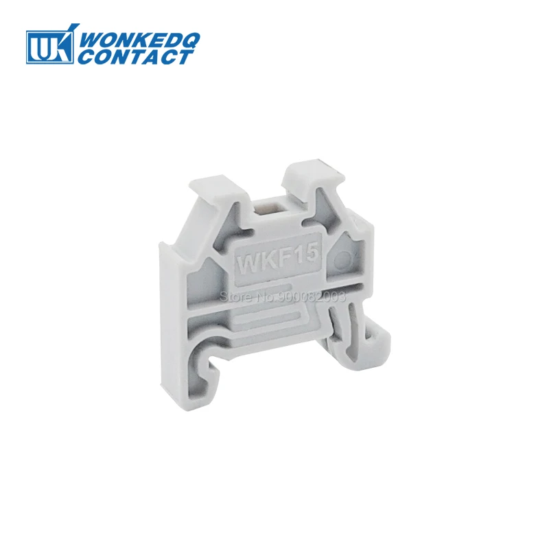 10Pcs WKF 15 Direct End Clamp For 15mm Wide DIN Rail Fixing Terminal Block Mount Clip Free Installation WKF15 End Stop Bracket