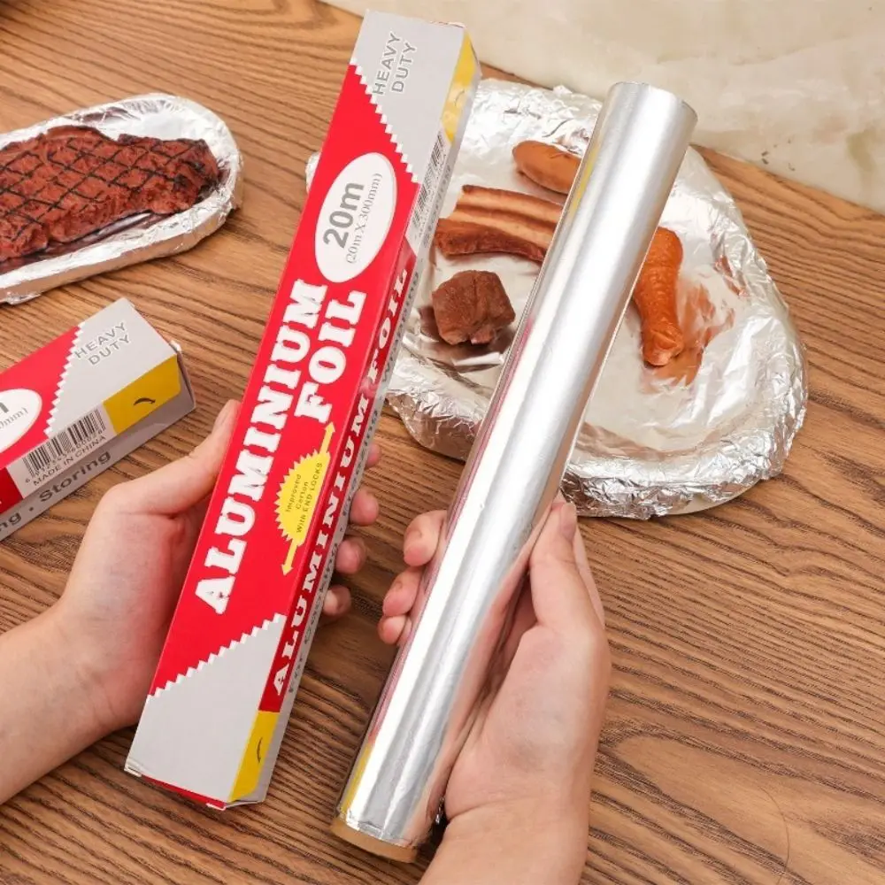 5m/10m/20m Disposable Tin Foil Paper Thickened Food-grade Barbecue Foil Non-stick Heat-Resistant Aluminum Foil Paper