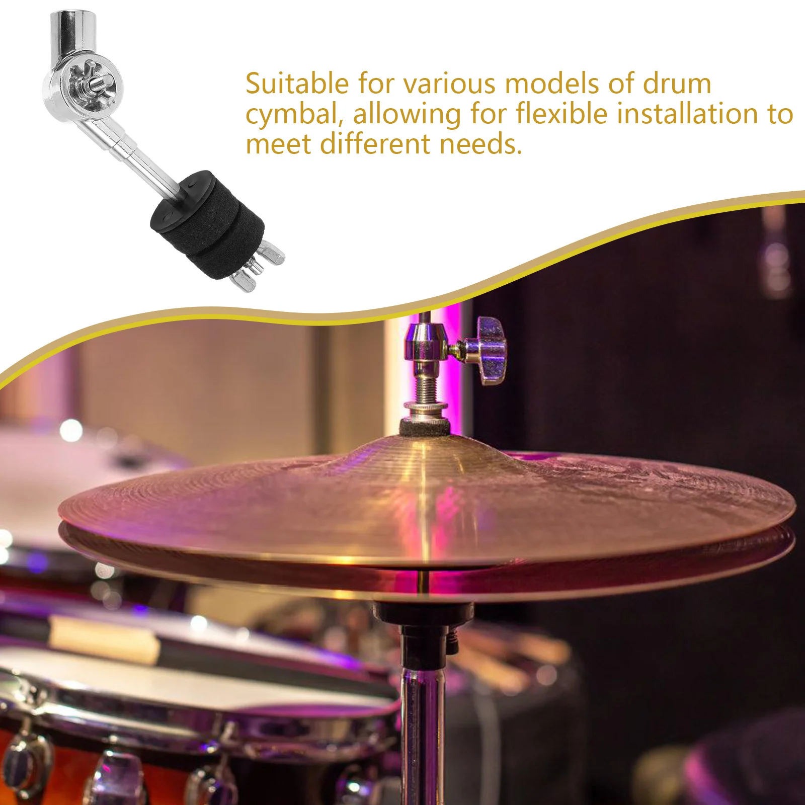 

Cymbal Boom Arm Attachment Holder Support Stand Drum Extension Clamps Microphone