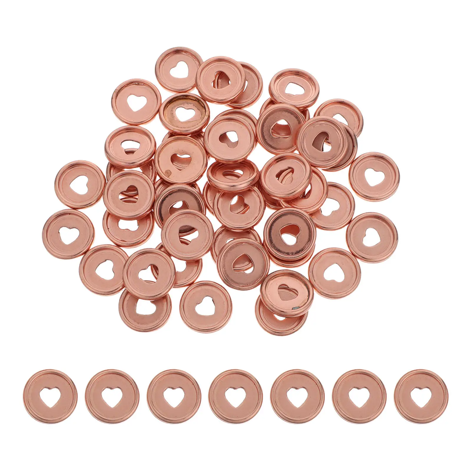 50Pcs Heart Plastic Book Binding Discs Electroplated Round Planner Expander Discs Discbound Notebook Scrapbooking Supplies Rose
