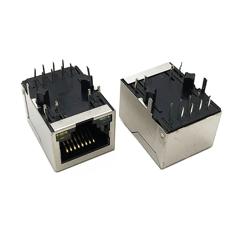 10PCS RJ45 8P8C Connector 100M Ethernet Transformer 5921 Network Port With Filter Socket With LED And Shield HR911105A
