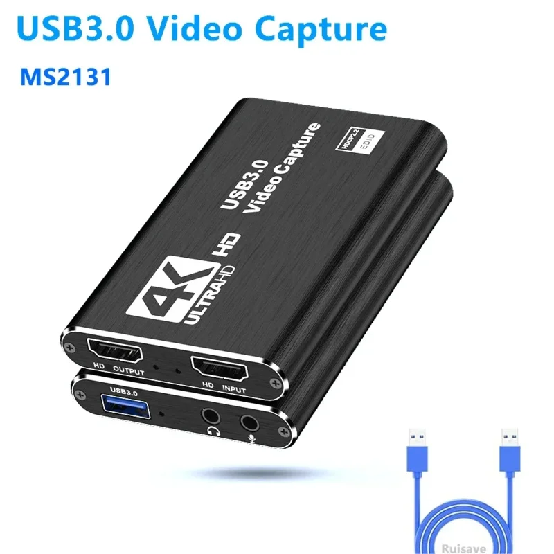 

4K HDMI USB3.0 карта видеозахвата петля для записи игр прямая трансляция 1080P Grabber MS2131 для PS4/5 Nintendo Switch