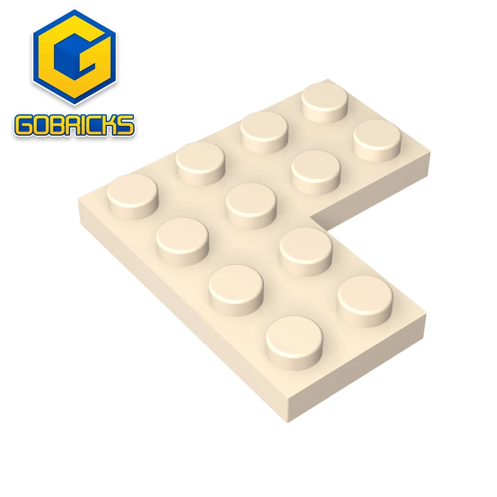 

Gobricks GDS-696 Пластина 4x4 угла, совместимая с lego 2639, детские обучающие строительные блоки «сделай сам», технические