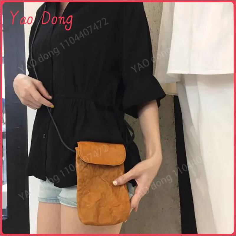 Yao Dong Genuine leather mobile phone bag vegetable tanned leather imported sheepskin Brand design luxury handmade crossbody wom