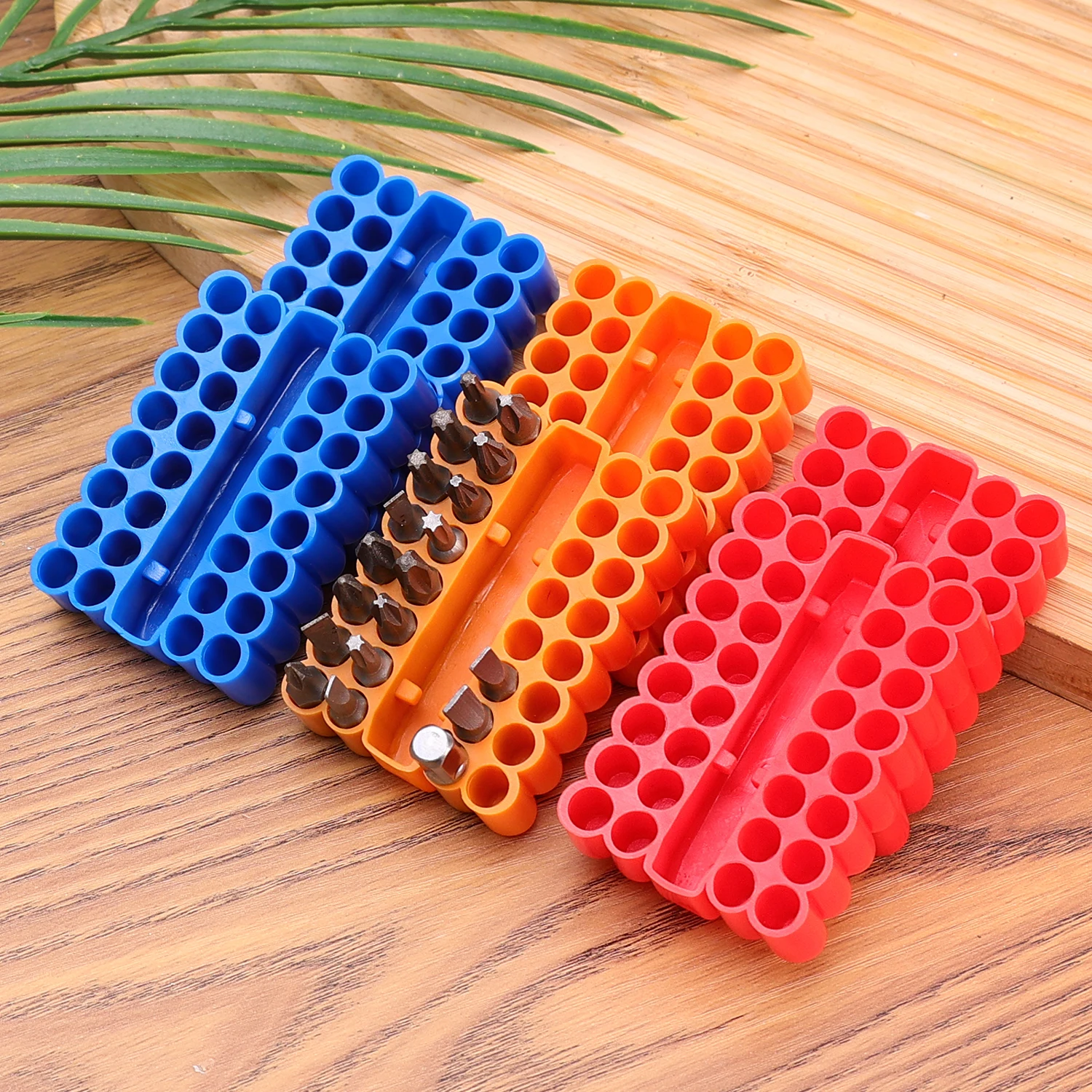 2/10Pcs 32 Holes Bit Holder Hex Shank Batch Head Shank Storage Strip Screwdriver Drill Organizer High Elasticity PVC Rubber Box