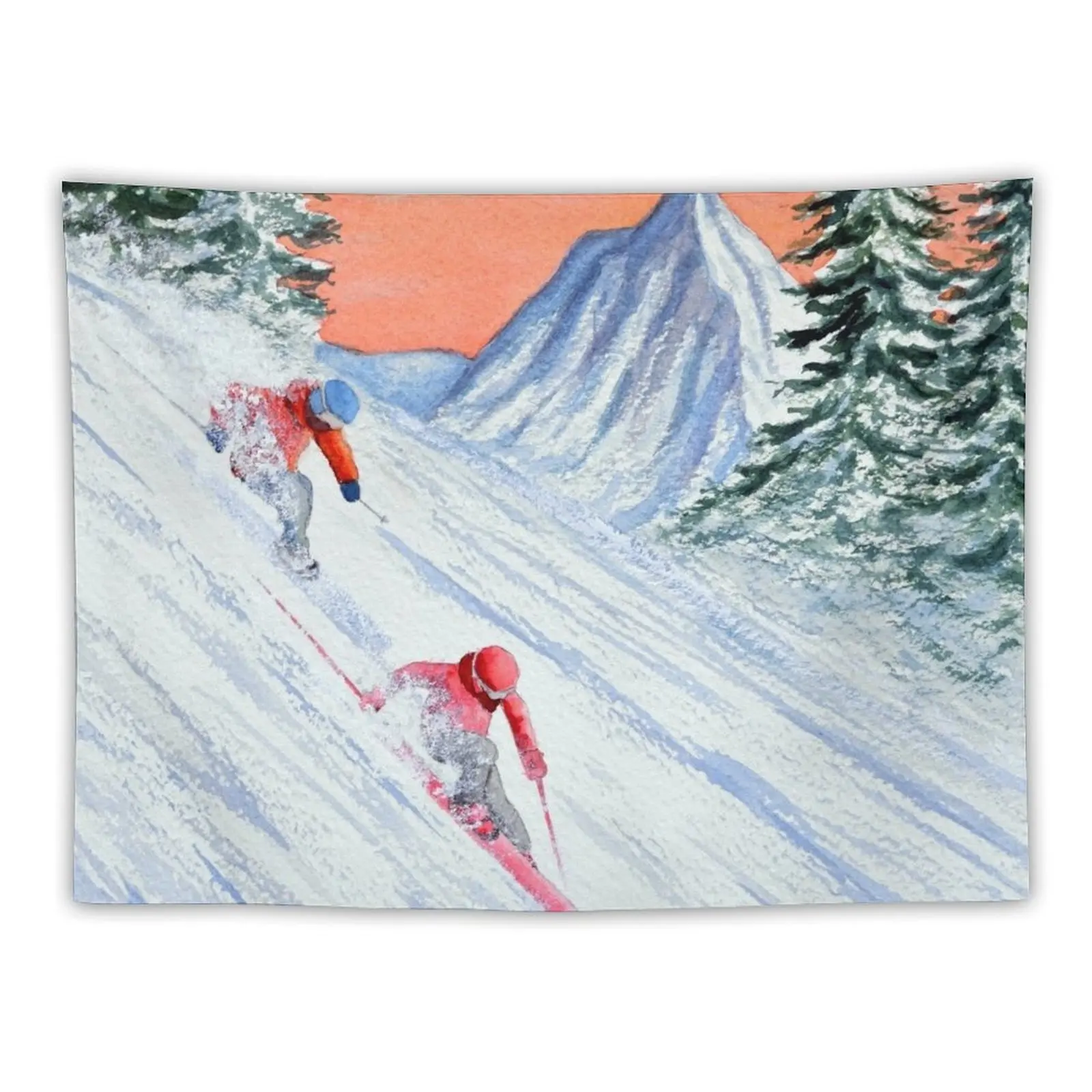 

Skiing - She's Leading The Way Tapestry Decorative Wall Murals Home Decor Aesthetic Decorations For Room Room Aesthetic Tapestry