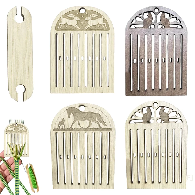 

[YU]Wooden Portable Weaving Loom Rigid Heddle Backstrap Loom Kit For Beginner For Making Bracelets, Bags, Belts & Camera Straps