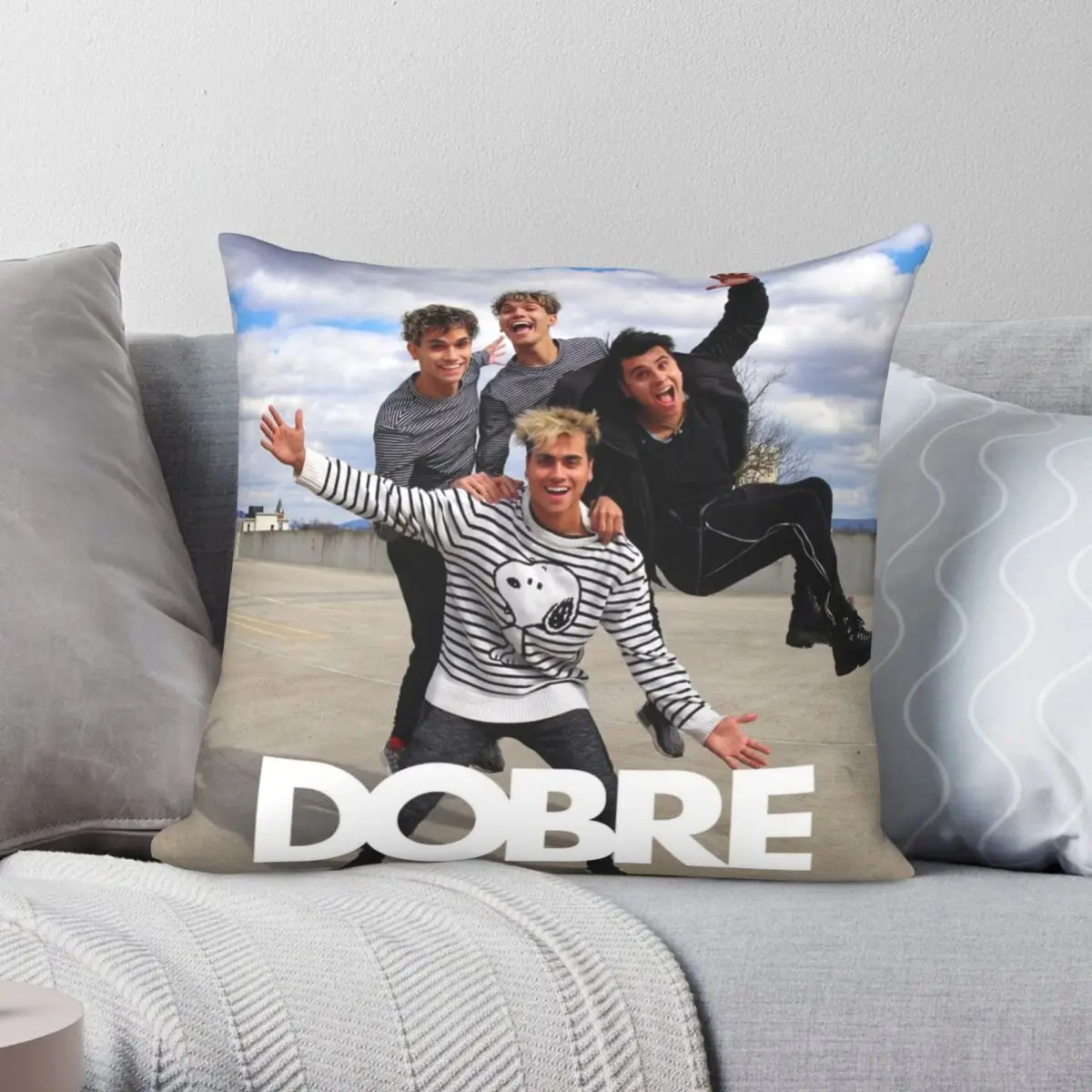 Квадратный чехол для подушки good Brothers из полиэстера и льна, бархатный креативный декоративный Чехол для диванной подушки на молнии