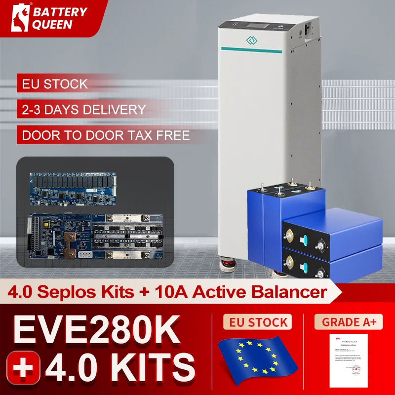 

Poland Stock 14.5KWH EVE280K Grade A+ V4 Seplos Lifepo4 Battery Kits With 10A Active Balancer Home Solar Free Shipping EU