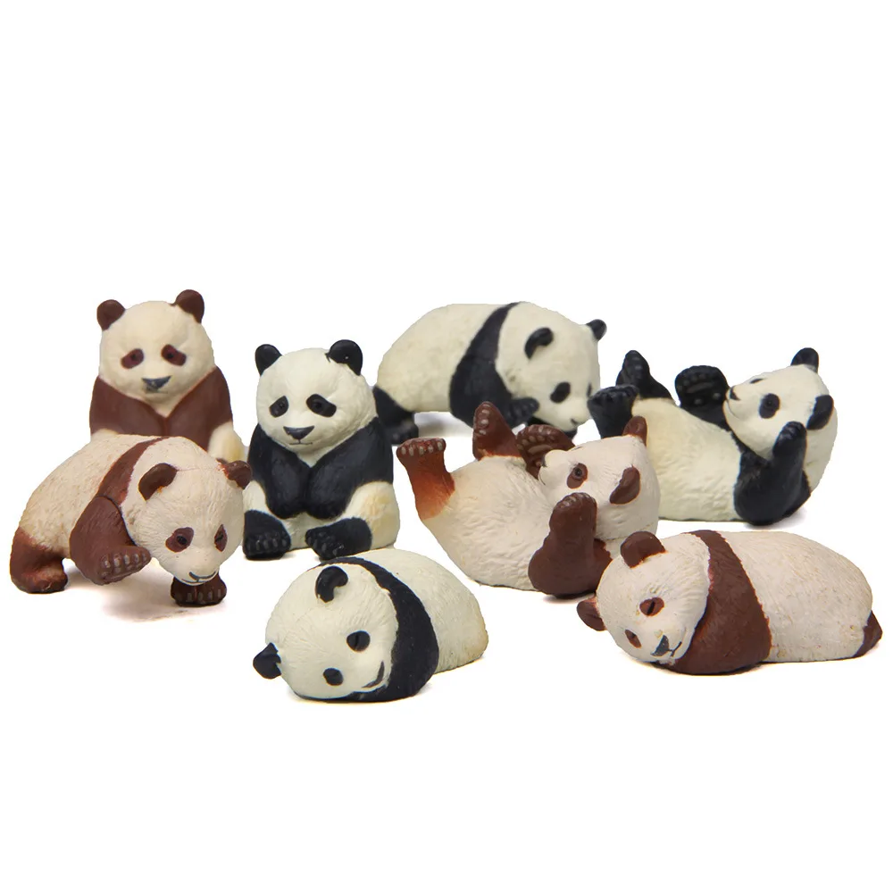 4 Teile/satz Nette Panda PVC Figur Desktop Dekoration DIY Microlandscape Ornamente Zubehör Wohnkultur