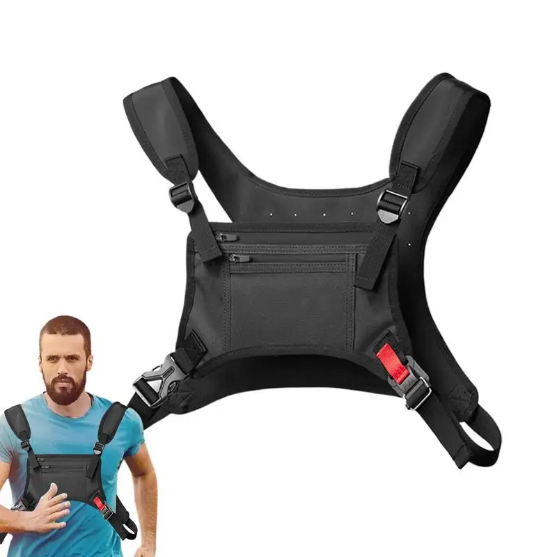 

Vest Bag For Men Front Chest Pack Portable Front Chest Pack Water Resistant Chest Running Pack With Pocket & Extra Storage For