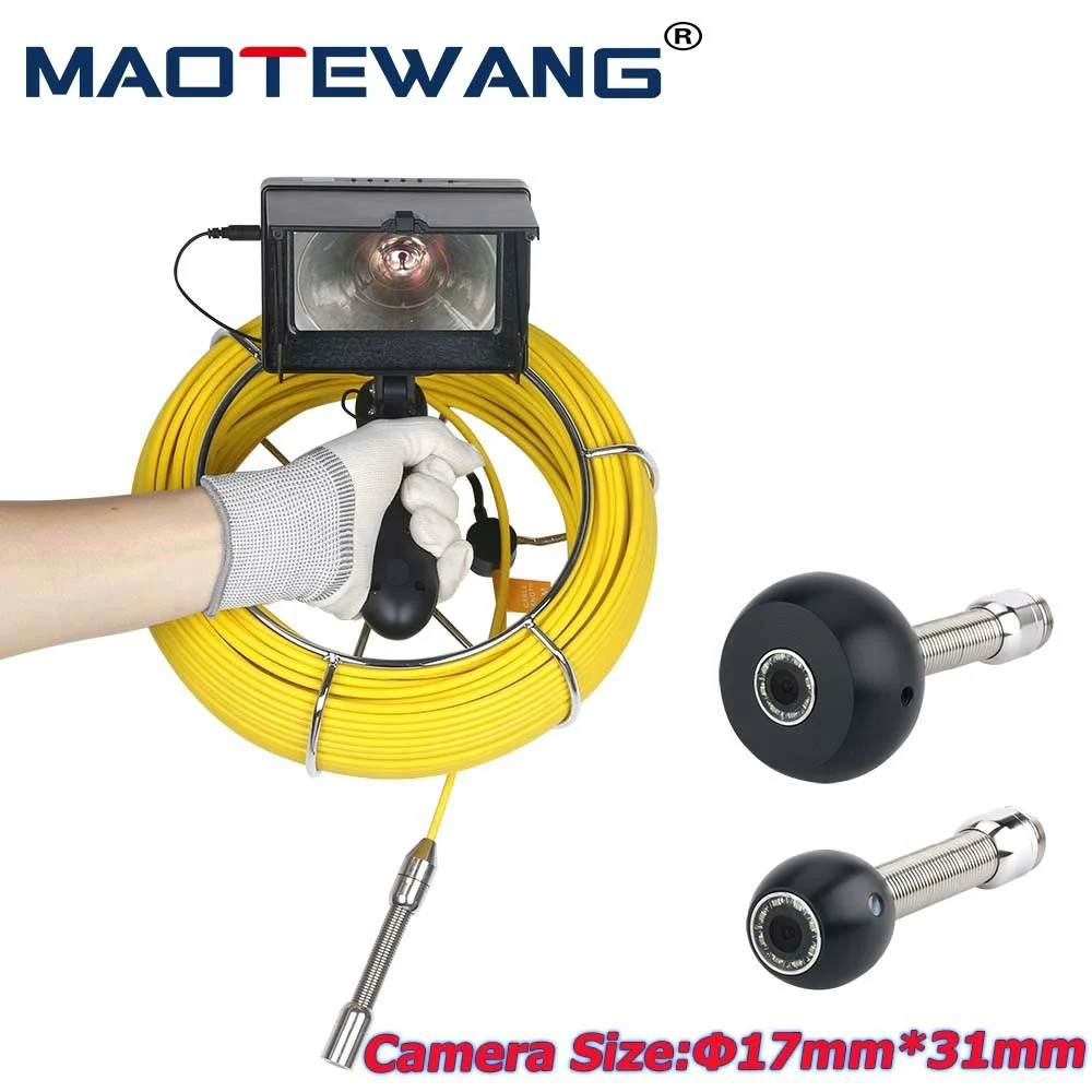 

Pipe Inspection Camera with DVR 16GB Card,MAOTEWANG 17MM Sewer Drain Industrial Endoscope IP68 10/20/30/50M